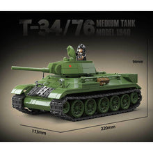 Load image into Gallery viewer, 1013PCS Military T34/76 1940 Medium Tank Figure Model Toy Building Block Brick Gift Kids DIY Set New Compatible Lego
