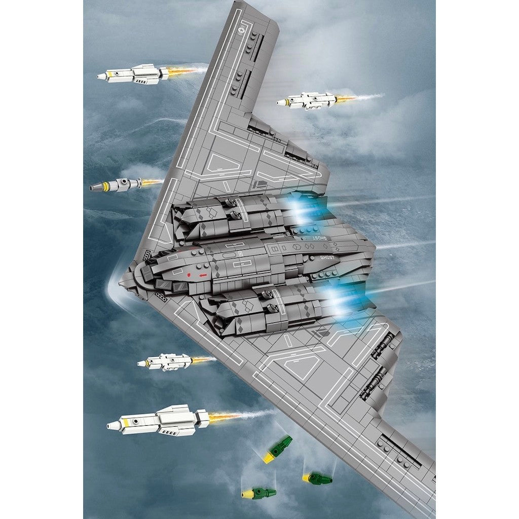 2063PCS Military Large B-2 Stealth & Strategic Bomber Spirit Air Fighter Model Toy Building Block Brick Gift Kids DIY Set New Compatible Lego
