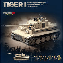 Load image into Gallery viewer, 1361PCS Military Tiger I Panzerkampfwagen SD.KFZ.181 Tank Figure Model Toy Building Block Brick Gift Kids DIY Set New Compatible Lego
