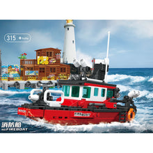 Load image into Gallery viewer, 315PCS MOC Fire Boat Ship Model Toy Building Block Brick Gift Kids DIY Set New
