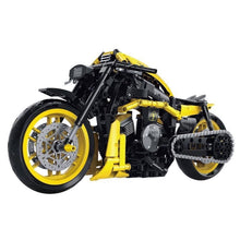 Load image into Gallery viewer, 554PCS MOC Technic Speed Yellow V-ROD Custom Motorcycle Motor Bike Model Toy Building Block Brick Gift Kids DIY Set New 1:8 Compatible Lego
