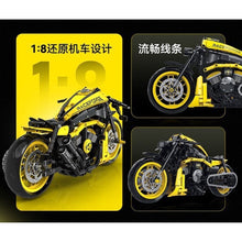 Load image into Gallery viewer, 554PCS MOC Technic Speed Yellow V-ROD Custom Motorcycle Motor Bike Model Toy Building Block Brick Gift Kids DIY Set New 1:8 Compatible Lego

