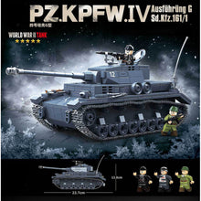 Load image into Gallery viewer, 985PCS Military PZ.KPFW.IV Sd.Kfz.161 G Panzer IV Tank Figure Model Toy Building Block Brick Gift Kids DIY Set New Compatible Lego

