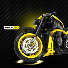 Load image into Gallery viewer, 554PCS MOC Technic Speed Yellow V-ROD Custom Motorcycle Motor Bike Model Toy Building Block Brick Gift Kids DIY Set New 1:8 Compatible Lego
