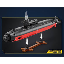 Load image into Gallery viewer, 2988PCS Military Large Los Angeles Class SSN Nuclear Powered Submarines Model Toy Building Block Brick Gift Kids DIY Set New Display Compatible Lego
