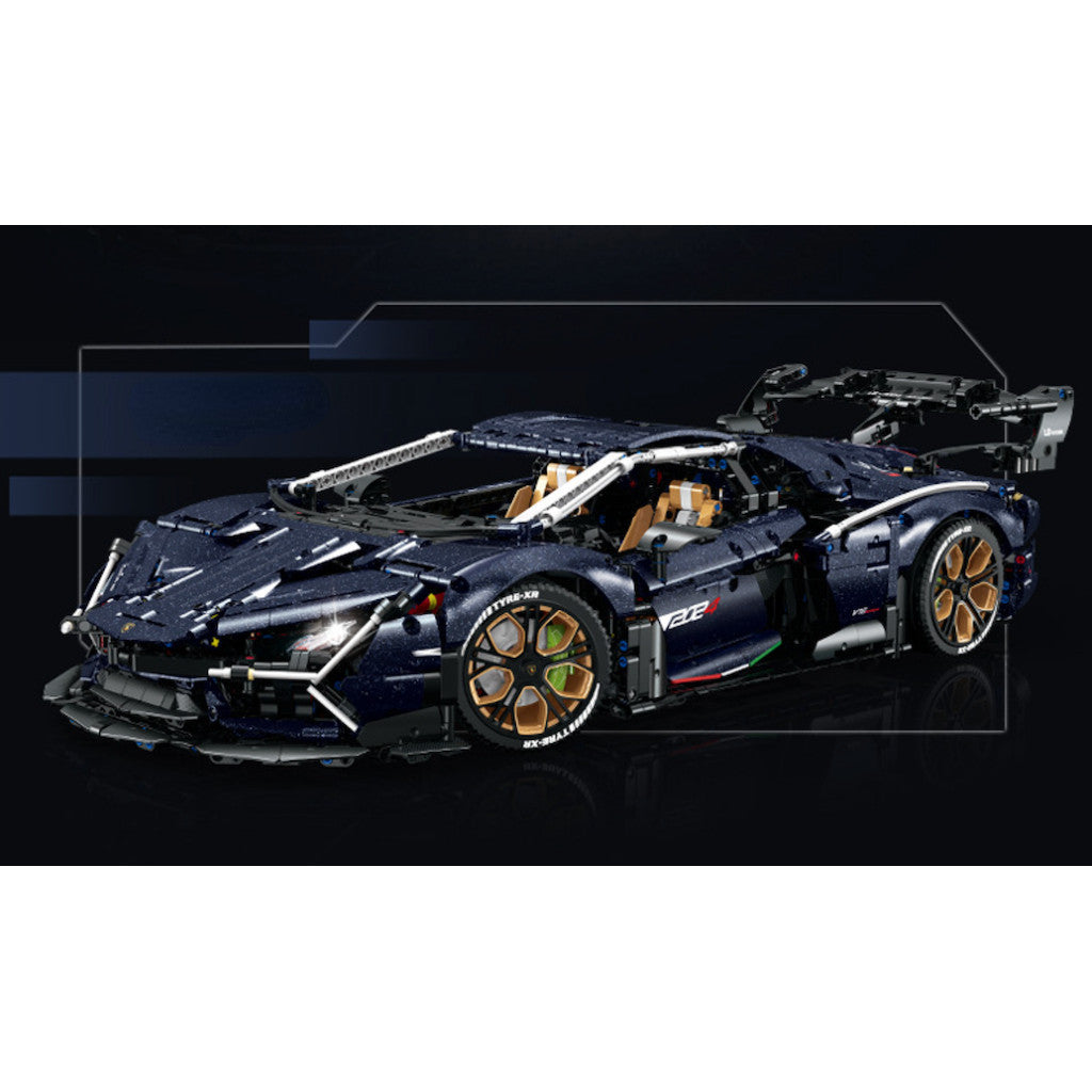 4106PCS MOC Technic Speed Static Starry Blue Aventador SVJ Super Racing Sports Car Model Toy Building Block Brick Gift Kids DIY Set New 1:8 Compatible Lego