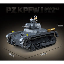 Load image into Gallery viewer, 565PCS Military PZ.KPFW.I SD.KFZ.101 Type A Tank Figure Model Toy Building Block Brick Gift Kids DIY Set New Compatible Lego
