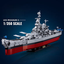 Load image into Gallery viewer, 1739PCS MOC Military Large USS Missouri Battleship BB-63 Model Toy Building Block Brick Gift Kids DIY Set New 1:350 Compatible Lego
