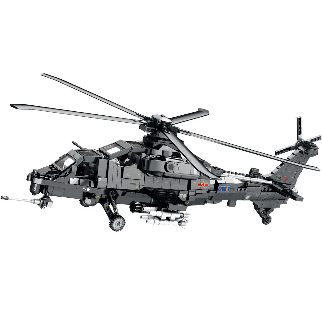 1366PCS MOC Military CAIC Z-10 Fiery Thunderbolt Gunships Helicopter Model Toy Building Block Brick Gift Kids DIY Set New Compatible Lego