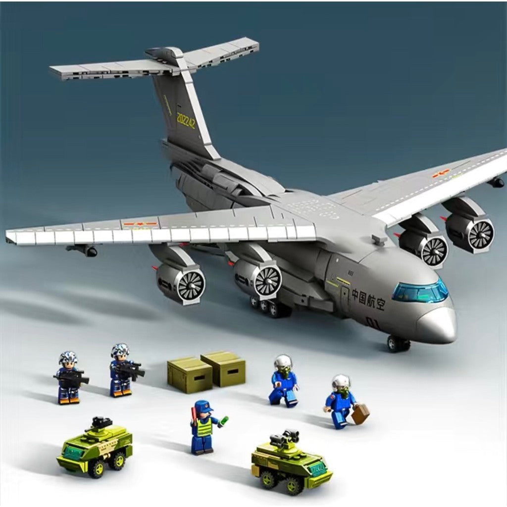 1416PCS MOC Military Y-20 Xian Large Transport Aircraft Airplane Figure Model Toy Building Block Brick Gift Kids DIY Set New Compatible Lego