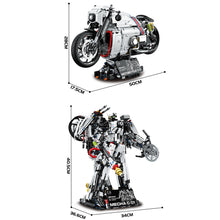Load image into Gallery viewer, 2616PCS MOC 2in1 Transformer Mecha Lotus C-01 Racing Sports Motorcycle Model Toy Building Block Brick Gift Kids DIY Set New 1:5
