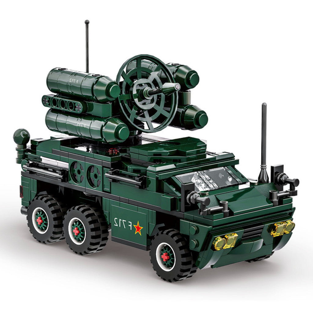 493PCS Military Anti-Aircraft Missile Armored Vehicle Model Toy Building Block Brick Gift Kids DIY Set New Compatible Lego