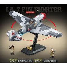 Load image into Gallery viewer, 638PCS Military LA-7 FIN Air Fighter Airplane Aircraft Figure Model Toy Building Block Brick Gift Kids DIY Set New Compatible Lego
