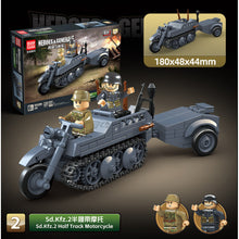 Load image into Gallery viewer, 1000PCS Military 4in1 Battle Scene Flak Anti-aircraft Half Track Motorcycle GAZ-67b Jeep Mortar Figure Model Toy Building Block Brick Gift Kids DIY Set New Compatible Lego
