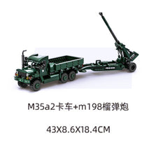 Load image into Gallery viewer, 485PCS Military M35A2 Truck Medium Towed M198 Howitzer Model Toy Building Block Brick Gift Kids DIY Set New Compatible Lego
