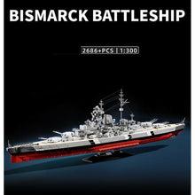 Load image into Gallery viewer, 2686PCS MOC Military Large Bismarck Class Battleship Model Toy Building Block Brick Gift Kids DIY Set New 1:300 Compatible Lego

