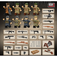 Load image into Gallery viewer, 1000PCS Military 4in1 Battle Scene Flak Anti-aircraft Half Track Motorcycle GAZ-67b Jeep Mortar Figure Model Toy Building Block Brick Gift Kids DIY Set New Compatible Lego
