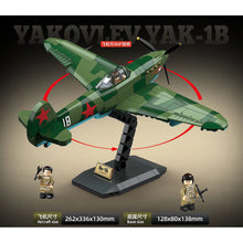 Load image into Gallery viewer, 627PCS Military YAK-1B YAKOVLEV Air Fighter Airplane Aircraft Figure Model Toy Building Block Brick Gift Kids DIY Set New Compatible Lego
