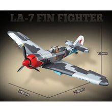Load image into Gallery viewer, 638PCS Military LA-7 FIN Air Fighter Airplane Aircraft Figure Model Toy Building Block Brick Gift Kids DIY Set New Compatible Lego
