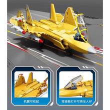 Load image into Gallery viewer, 660PCS Military Gold J-35 Shipboard Aircraft Air Fighter Figure Model Toy Building Block Brick Gift Kids DIY Set New Compatible Lego
