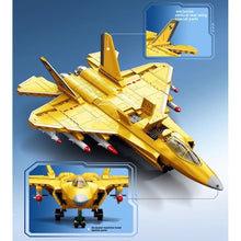 Load image into Gallery viewer, 660PCS Military Gold J-35 Shipboard Aircraft Air Fighter Figure Model Toy Building Block Brick Gift Kids DIY Set New Compatible Lego
