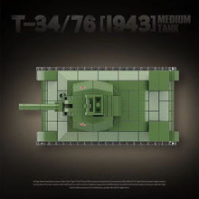 Load image into Gallery viewer, 415PCS Military T-34 76 1943 Medium Tank Figure Model Toy Building Block Brick Gift Kids DIY Set New Compatible Lego
