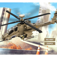Load image into Gallery viewer, 255PCS Military AH-64 Apache Helicopter Gunships Model Toy Building Block Brick Gift Kids DIY Set New Compatible Lego
