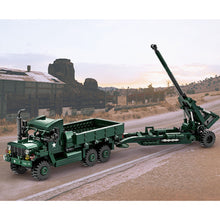 Load image into Gallery viewer, 485PCS Military M35A2 Truck Medium Towed M198 Howitzer Model Toy Building Block Brick Gift Kids DIY Set New Compatible Lego
