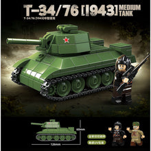 Load image into Gallery viewer, 415PCS Military T-34 76 1943 Medium Tank Figure Model Toy Building Block Brick Gift Kids DIY Set New Compatible Lego
