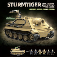 Load image into Gallery viewer, 1394PCS MOC Military Sturm Tiger Panzerkampfwagen VI Ausf. E I German 38cm Assault Mortar Tank Figure Model Toy Building Block Brick Gift Kids DIY Set New Compatible Lego
