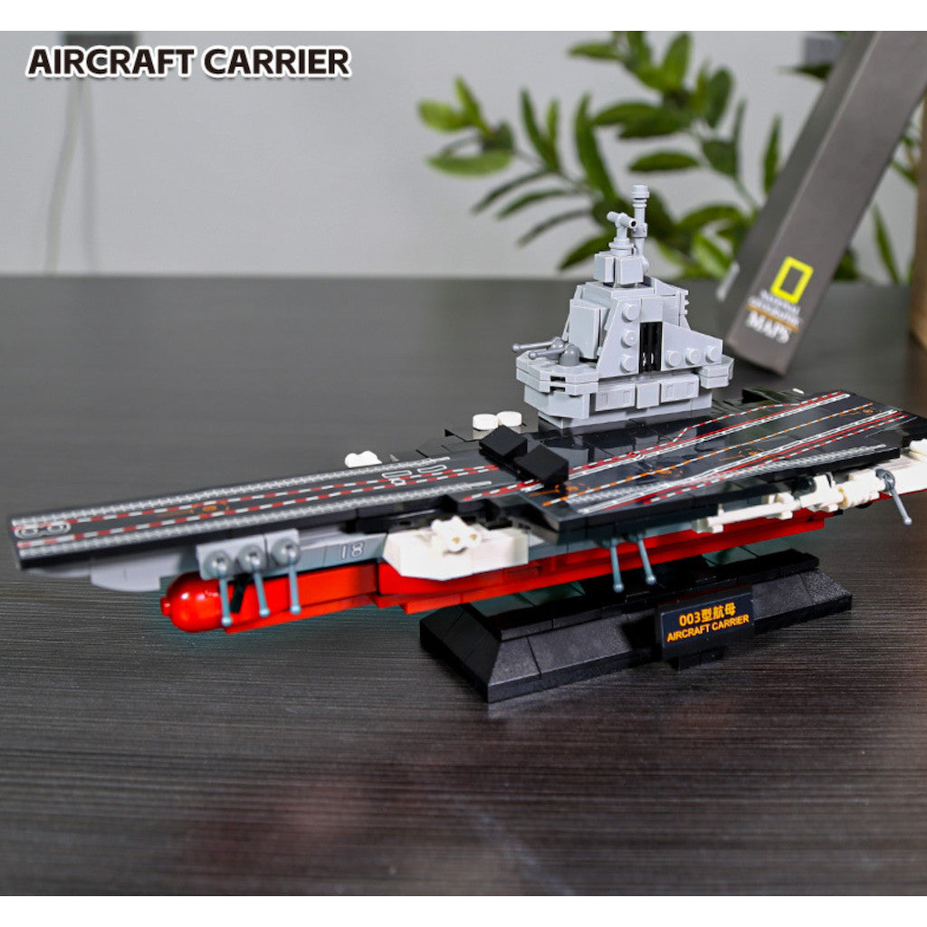 392PCS Military 003 Aircraft Carrier Fujian Class Model Toy Building Block Brick Gift Kids DIY Set New Compatible Lego