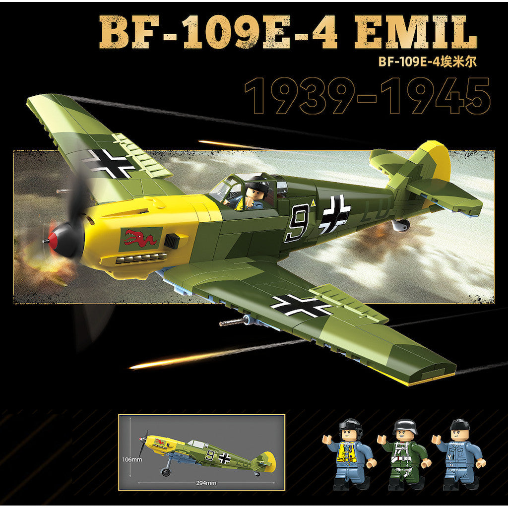 631PCS Military BF-109E-4 EMIL Air Fighter Airplane Aircraft Figure Model Toy Building Block Brick Gift Kids DIY Set New Compatible Lego