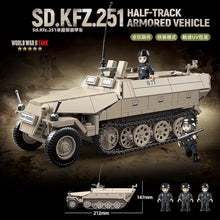 Load image into Gallery viewer, 714PCS MOC Military SD.KFZ.251 Half Track Armored Vehicle Figure Model Toy Building Block Brick Gift Kids DIY Set New Compatible Lego
