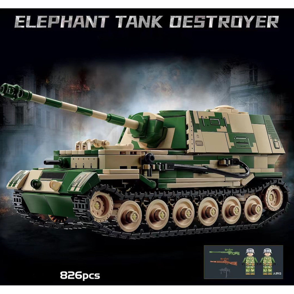 826PCS MOC Military Jagdpanzer TIGER/P Elephant Tank Destroyer Figure Model Toy Building Block Brick Gift Kids DIY Set New Compatible Lego
