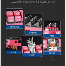 Load image into Gallery viewer, 1446PCS MOC Large Pink ONE Cargo Container Freighter Ship Model Toy Building Block Brick Gift Kids DIY Set New Display Compatible Lego
