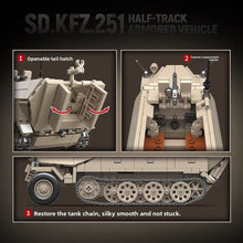 Load image into Gallery viewer, 714PCS MOC Military SD.KFZ.251 Half Track Armored Vehicle Figure Model Toy Building Block Brick Gift Kids DIY Set New Compatible Lego
