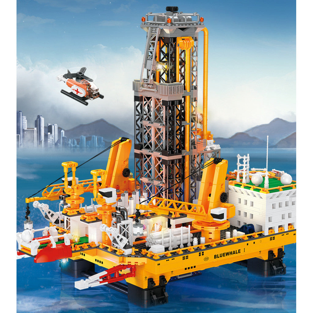 3271PCS MOC Engineering Bluewhale 1 Drilling Platform Model Toy Building Block Brick Gift Kids DIY Set New Light