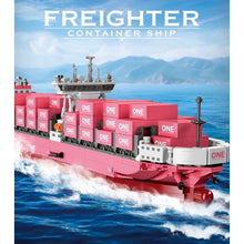 Load image into Gallery viewer, 1446PCS MOC Large Pink ONE Cargo Container Freighter Ship Model Toy Building Block Brick Gift Kids DIY Set New Display Compatible Lego
