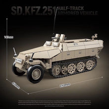 Load image into Gallery viewer, 714PCS MOC Military SD.KFZ.251 Half Track Armored Vehicle Figure Model Toy Building Block Brick Gift Kids DIY Set New Compatible Lego
