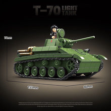 Load image into Gallery viewer, 689PCS MOC Military T-70 Light Tank Figure Model Toy Building Block Brick Gift Kids DIY Set New Compatible Lego
