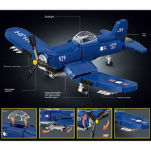 Load image into Gallery viewer, 562PCS MOC Military F4U Corsair Fighter Air Plane Figure Model Toy Building Block Brick Gift Kids DIY Set New Compatible Lego
