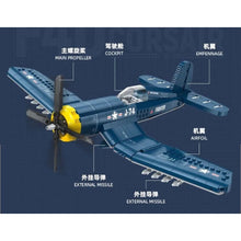 Load image into Gallery viewer, 767PCS MOC Military F4U Corsair Fighter Air Plane Model Toy Building Block Brick Gift Kids DIY Set New Compatible Lego
