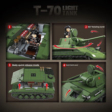 Load image into Gallery viewer, 689PCS MOC Military T-70 Light Tank Figure Model Toy Building Block Brick Gift Kids DIY Set New Compatible Lego
