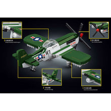Load image into Gallery viewer, 562PCS MOC Military P-51 Mustang Air Fighter Plane Figure Model Toy Building Block Brick Gift Kids DIY Set New Compatible Lego
