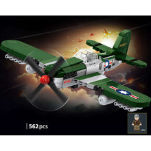 Load image into Gallery viewer, 562PCS MOC Military P-51 Mustang Air Fighter Plane Figure Model Toy Building Block Brick Gift Kids DIY Set New Compatible Lego
