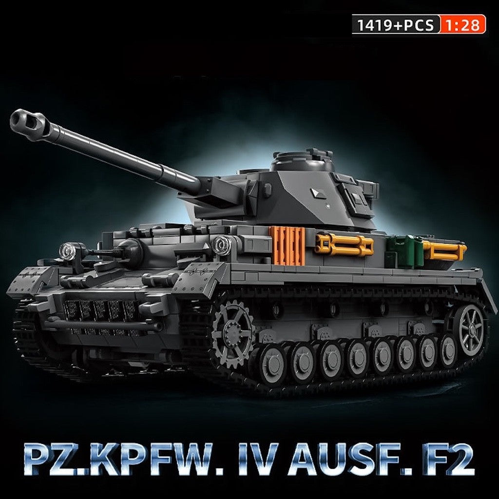 1419PCS MOC Military PZ.KPFW.IV Ausf.F2 Panzer Tank Model Toy Building Block Brick Gift Kids DIY Set New 1:28 Compatible Lego