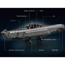 Load image into Gallery viewer, 738PCS MOC Military Undersea U Boat Ship Model Toy Building Block Brick Gift Kids DIY Set New Compatible Lego
