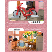 Load image into Gallery viewer, 1243PCS MOC City Street Sakura Cherry House Villa Girl Light Figure Model Toy Building Block Brick Gift Kids DIY Set New
