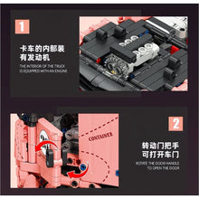 Load image into Gallery viewer, 1296PCS MOC Static Tachnic Speed Pink Pig #23 Actros Container Truck Tractor Building Block Brick Gift Kids DIY Set New
