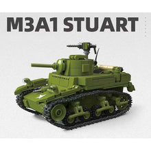 Load image into Gallery viewer, 579PCS MOC Military M3A1 Stuart Stirling Light Tank Model Toy Building Block Brick Gift Kids DIY Set New 1:35
